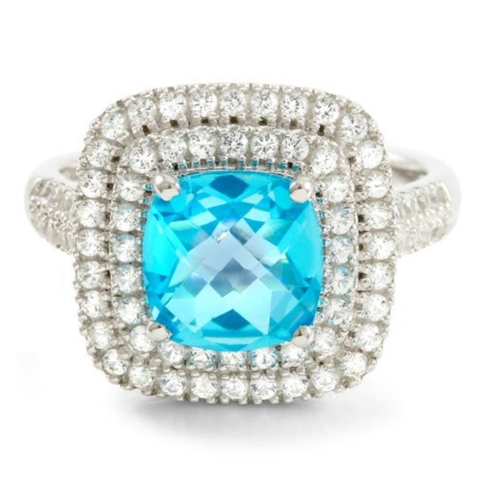 Lorenzo 925 SS 7mm Cushion Cut Paraiba Tourmaline